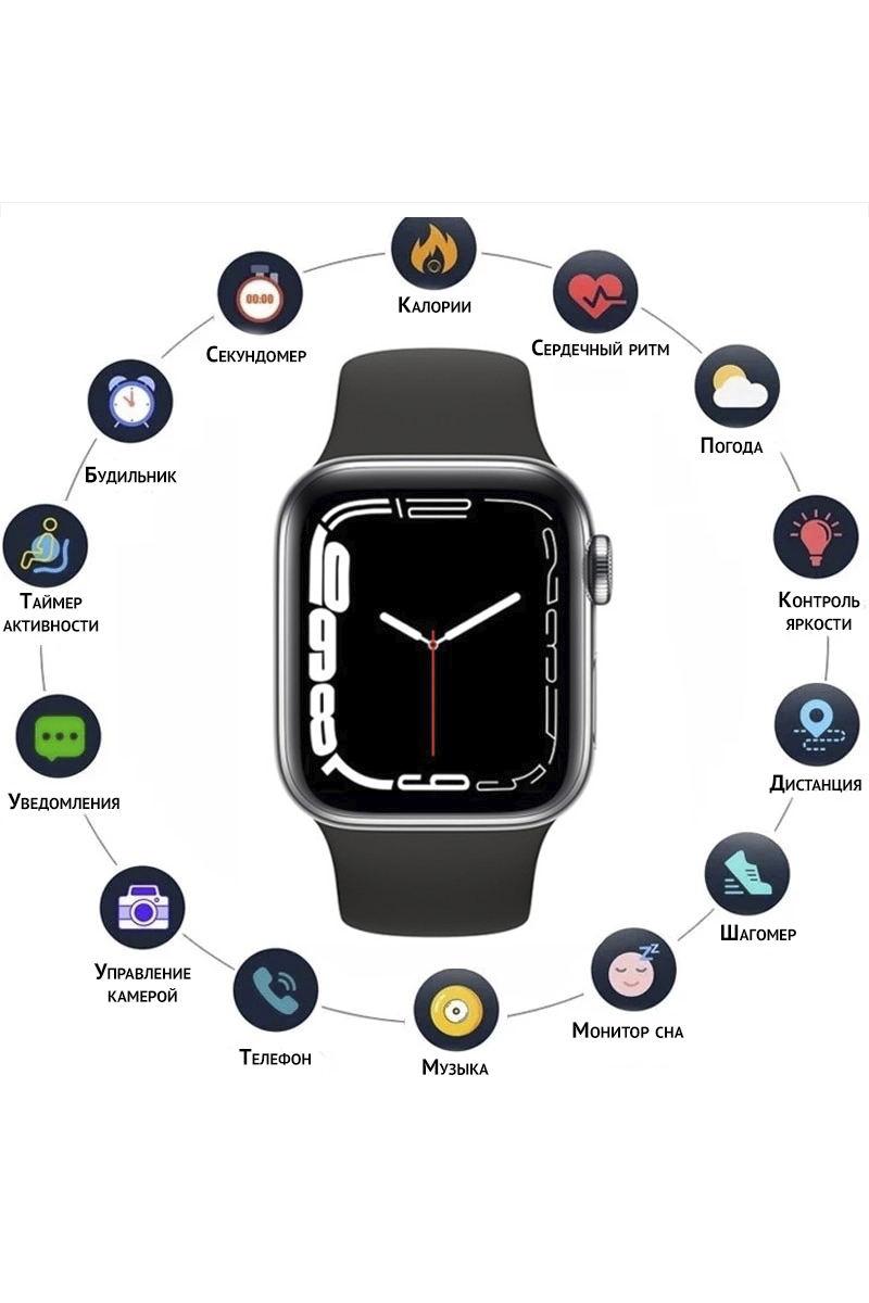 Фото товара 22116, умные часы smart watch pro max i7 2022, 44mm, черный